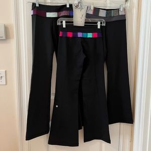 Set of 3 Lululemon Groove pants. Never worn/worn once. Size 2